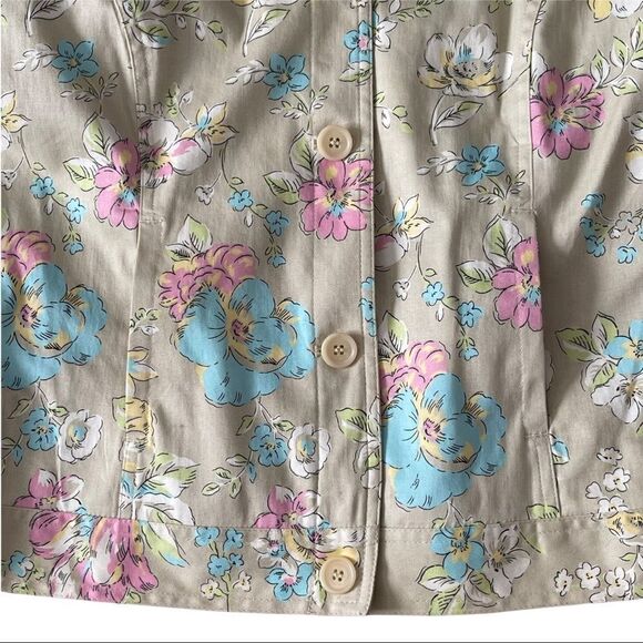 Oscar de la Renta Floral Button Down Jacket Size 12 - Picture 5 of 13